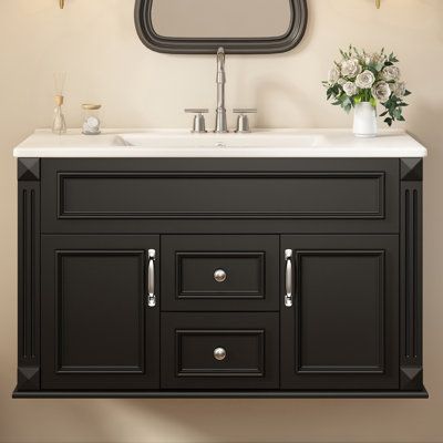 36" Floating Bathroom Vanity With Ceramic Sink