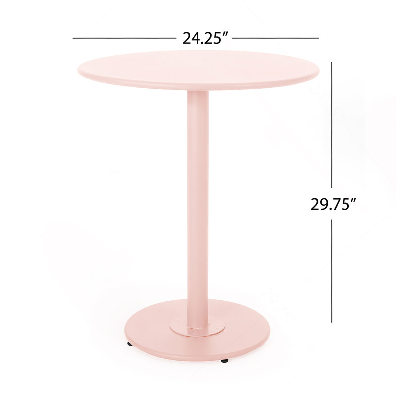 Ensemble de mobilier de patio, une table avec deux chaises, Rose clair