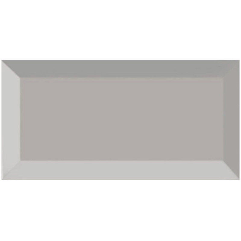  10cm x 20cm Bevelled Ceramic Subway Tile, Grey