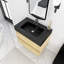 30'' Wall-Mounted Bathroom Vanity Set With Integrated Black Resin Sink-1563391019