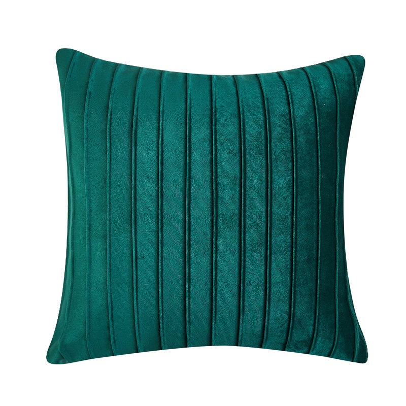 Housse de coussin en velours WARISI, 18 po x 18 po, Vert foncé
