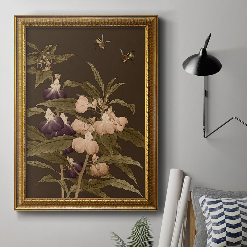 Toile asiatique de qualité supérieure Asian Brocade IV - prête à être accrochée, H 20 po x l 16 po x P 2,5 po