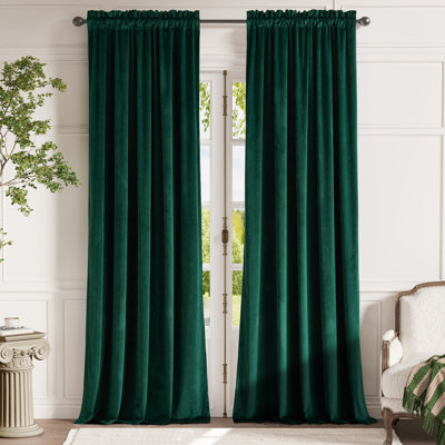 Velvet Curtains Thermal Insulated Elegant Room Darkening Drapes for Living Room and Bedroom Curtain Panels