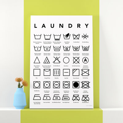 Laundry Symbols by Seven Trees - Wrapped Canvas Print