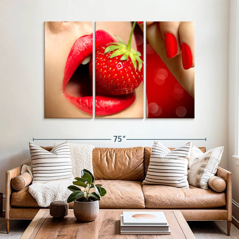 Yarlin Strawberry Lips, 42" H x 65" W