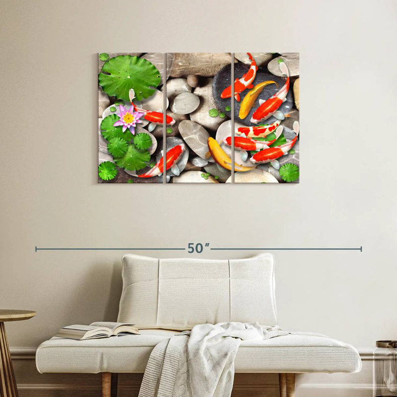 Brampt Pond With Koi, 24" H x 38" W