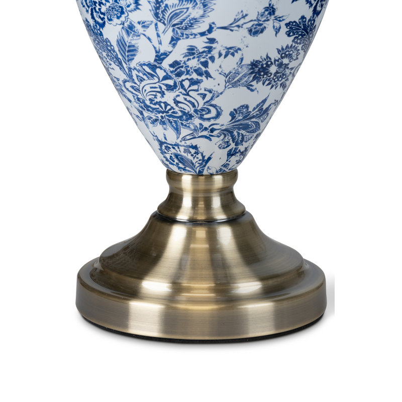 Edie 57cm Toile de Jouy Vintage Style Table Lamp, Antique