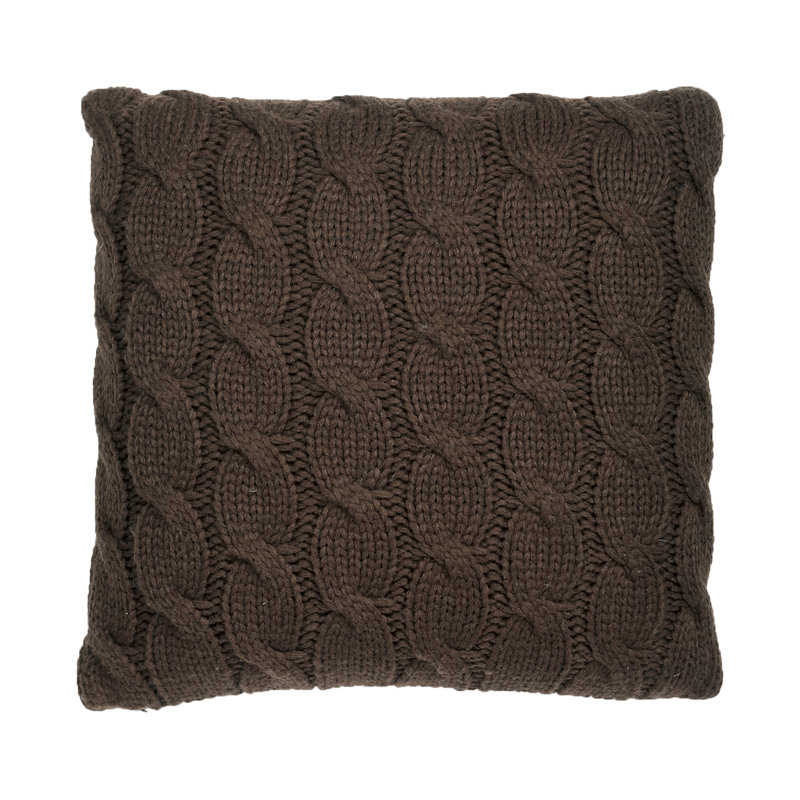 Housse de coussin Lakes, 18" H x 18" W x 3" D, Dark Brown, Polyester