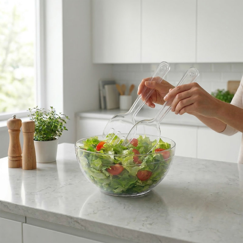  Grande assiette à salade en plastique transparent 5500 ml | Contenant jetable Crystal Clear | Articles de traiteur pour fêtes