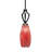 Zilo Stem Hung Mini Pendant Shown In Dark Granite Finish With 5.5″ Red Fusion Glass-32415581-32415579