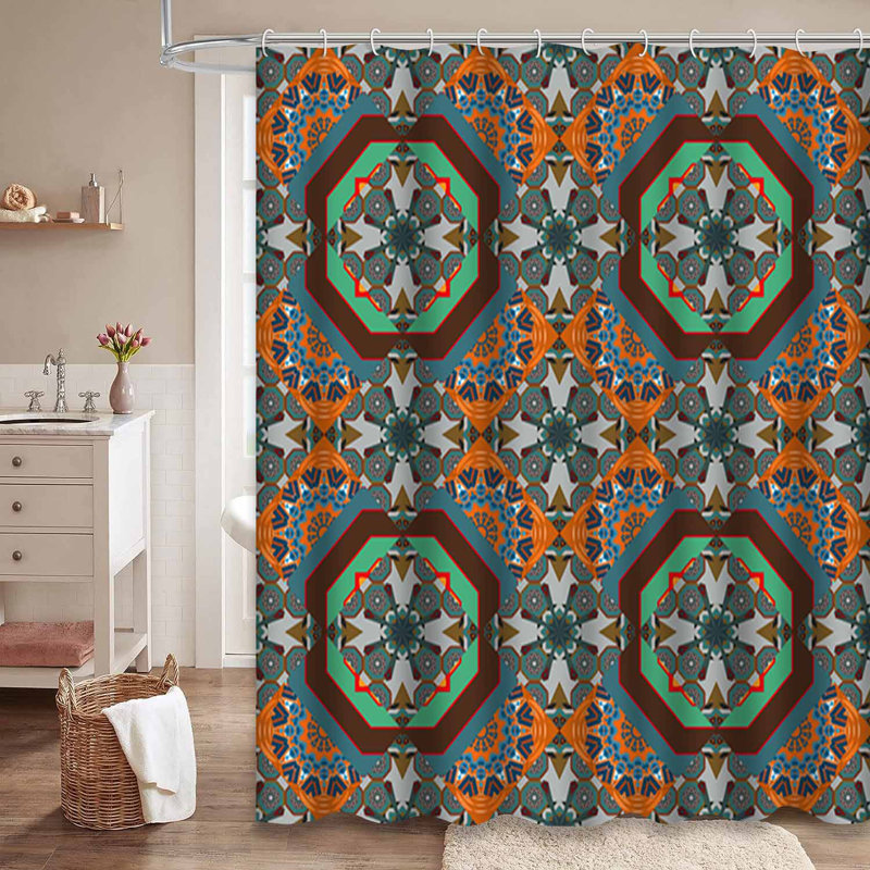 Rideau de douche moderne avec 12 crochets, L 72 po x l 72 po