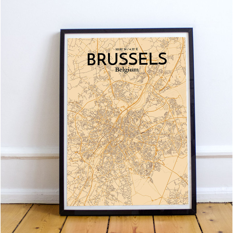 Brussels City Map - No Frame Print, 43.2cm H x 27.9cm W x 0.13cm D