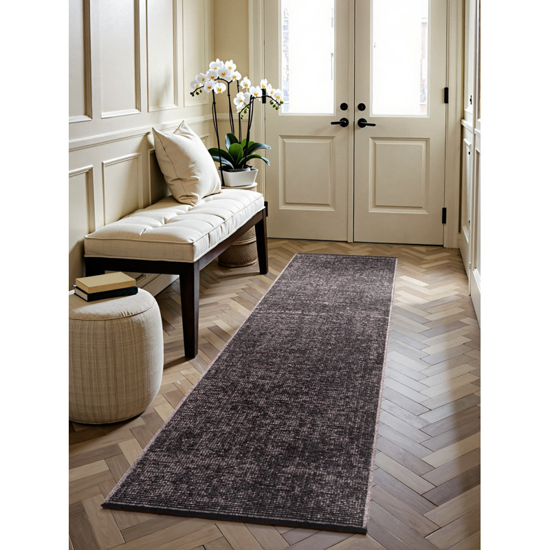 Geometric Cotton Area Rug, Runner 80 x 250 cm