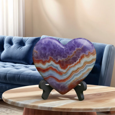 Amethyst Agate Heart，300-400G， Home Decoration, Home Ornaments, Holiday Gifts, Valentine's Day Gifts