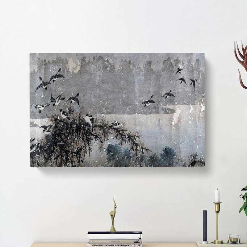White Breasted Crows Vol.2 by Zha Shibiao - Wrapped Canvas Painting, 50cm H x 76cm W x 3cm D