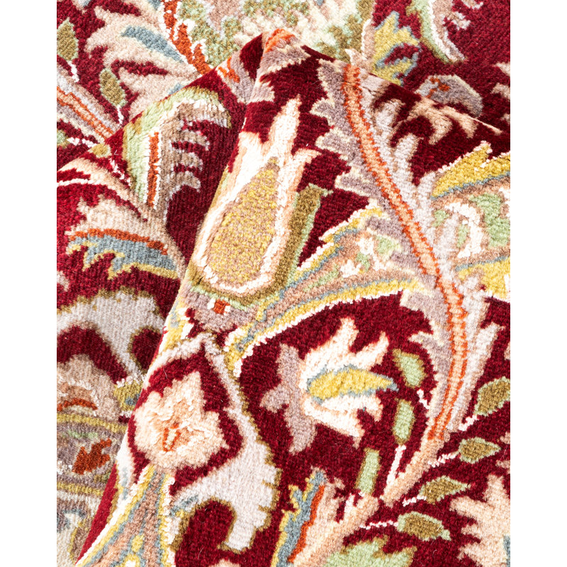 One-of-a-Kind Hayner Hand-Knotted 4'7" x 7'7" Wool Area Rug in Red