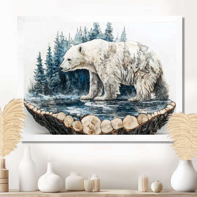 Gihanna - animaux, art mural, Cadre simple blanc, H 34 po x l 44 po