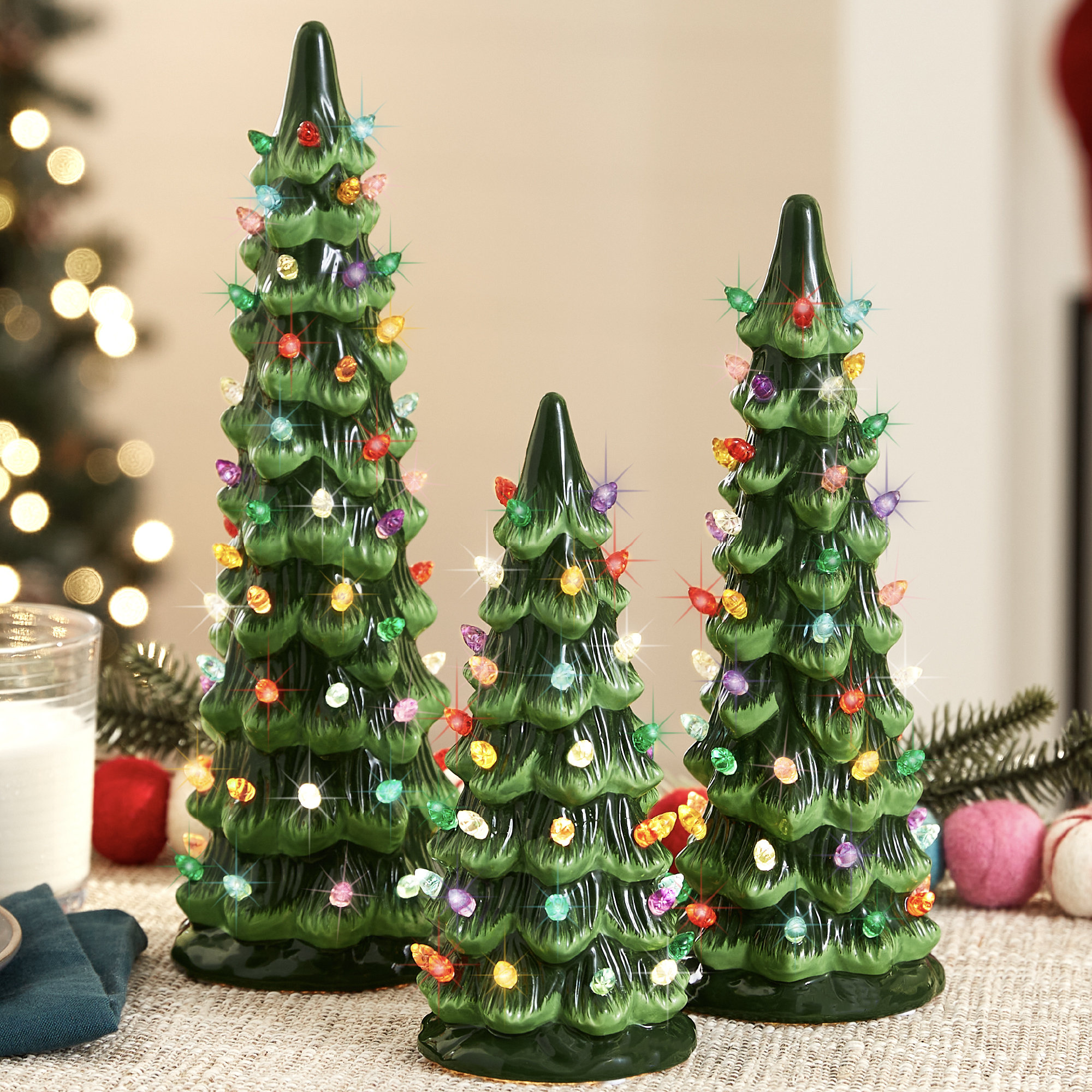 Lighted Artificial Christmas Tree, Multicolored