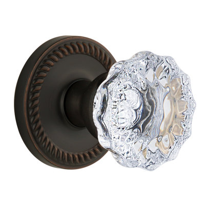 Grandeur Newport Rosette Passage with Fontainebleau Crystal Door Knob