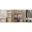 Lit mezzanine en bois pleine grandeur avec garde-robe intégrée, bureau, tablettes de rangement et tiroirs, noyer (ancien SKU: GX000466AAD)