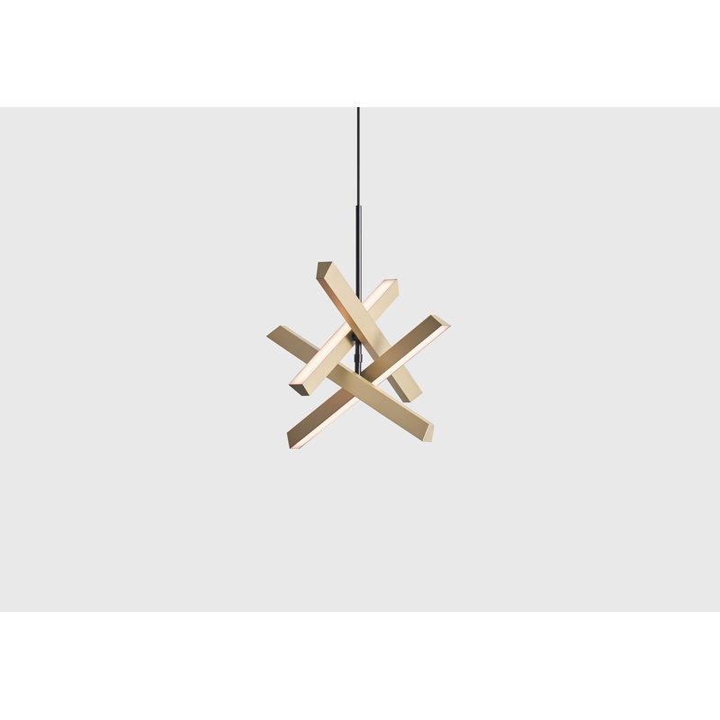 4 - Light LED Pendant, Champagne Gold