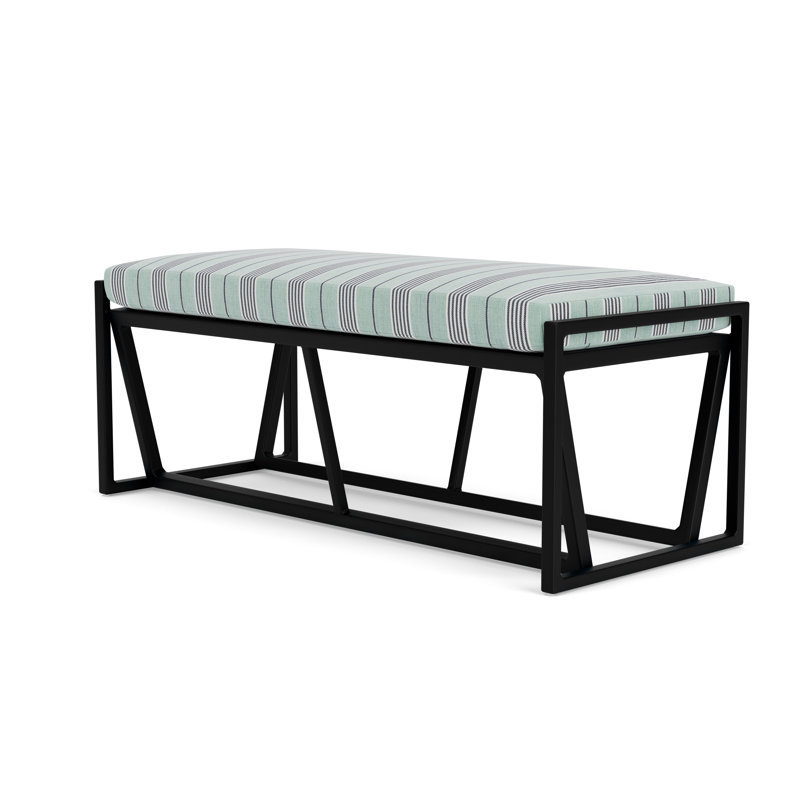 Summit Outdoor Dining Bench, Ebony, Hansen Seaglass