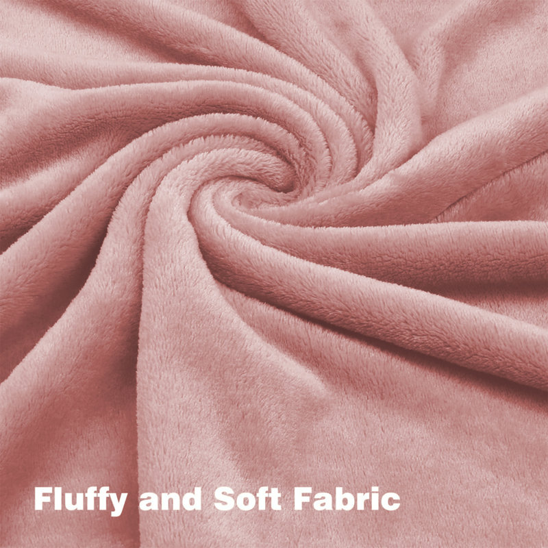 Jyon Soft Touch Mink Faux Fur Throw/Blanket, Pink, Double
