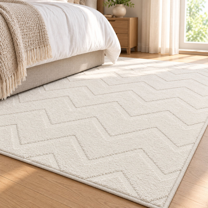 Aspire Homeware Cream Geometric Area Rug, Cream, 160x230cm