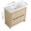 Meuble-lavabo sur pied 36 po avec lavabo en résine, meuble-lavabo sur pied avec 2 portes, 2 tiroirs et 2 tablettes-797776909