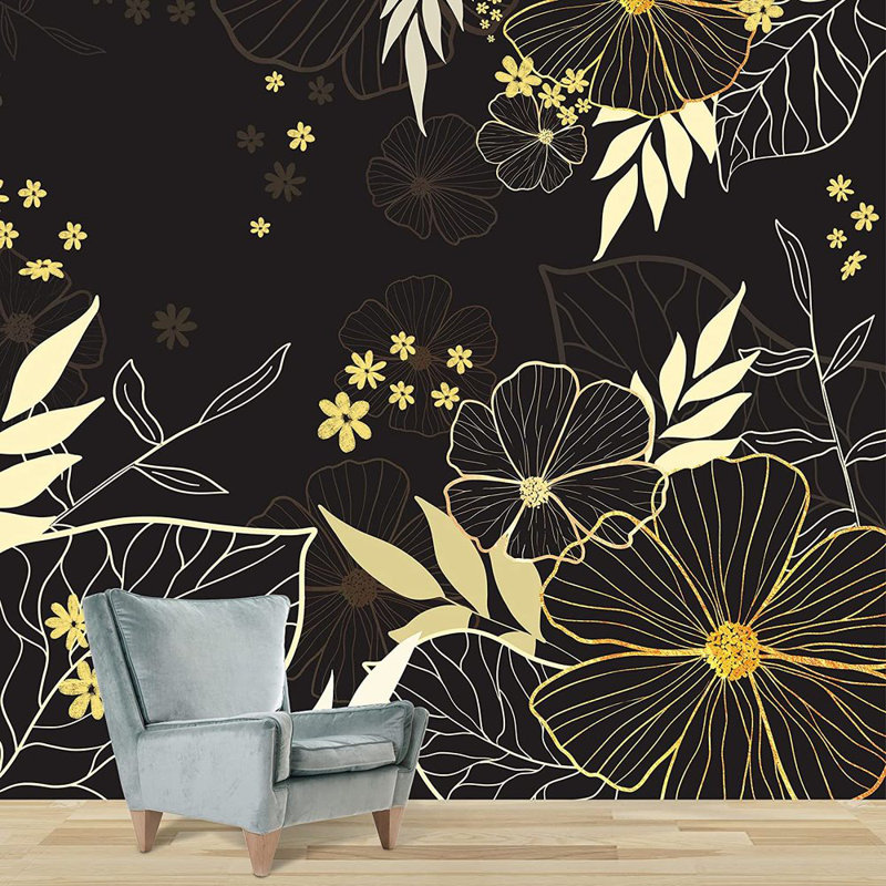 Murale fleurs de la jungle, L 66 po x l 96 po