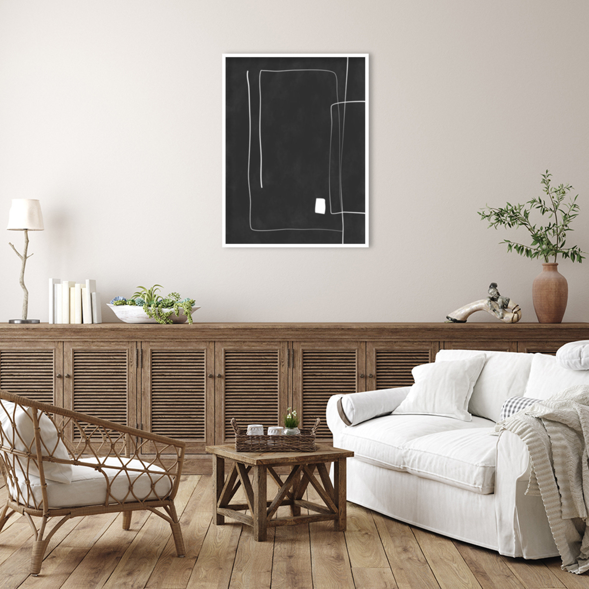 Black And White 36 by Elena Ristova, White, 41" H x 31" W