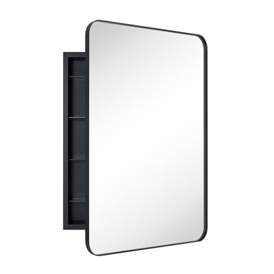 Haslem Recessed Framed Medicine Cabinet with Mirror and Adjustable Shelves