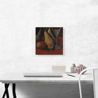 «Still Life with Fruit and Glass 1908» par Pablo Picasso, reproduction d'art sur toile tendue