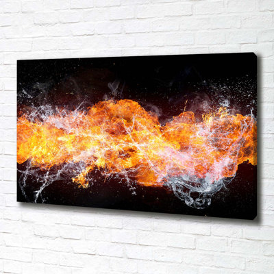 Fire Versus Water - No Frame Print on Canvas