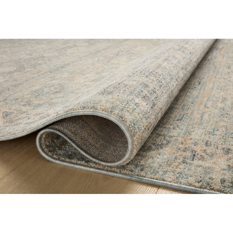 Angela Rose x Loloi Blake Sky / Beige Area Rug, Square 1'5"