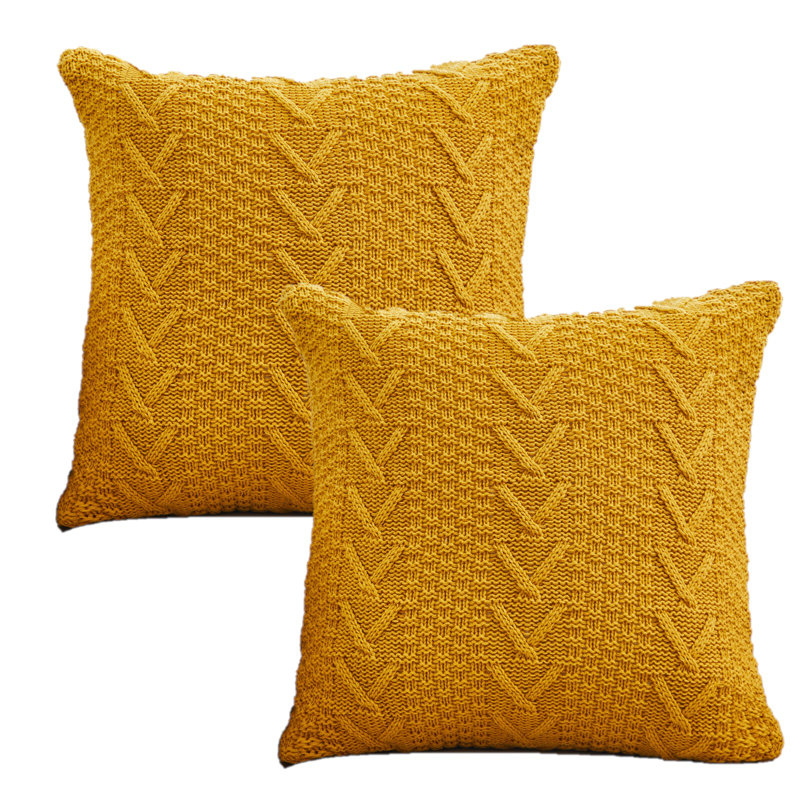 Arrowhead Chevron 18'' Throw Pillow Cover, Yellow
