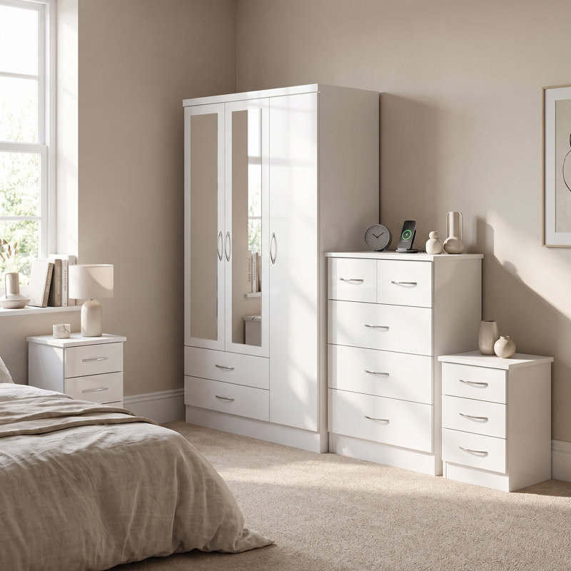 Cascio 4 Piece Bedroom Set, White