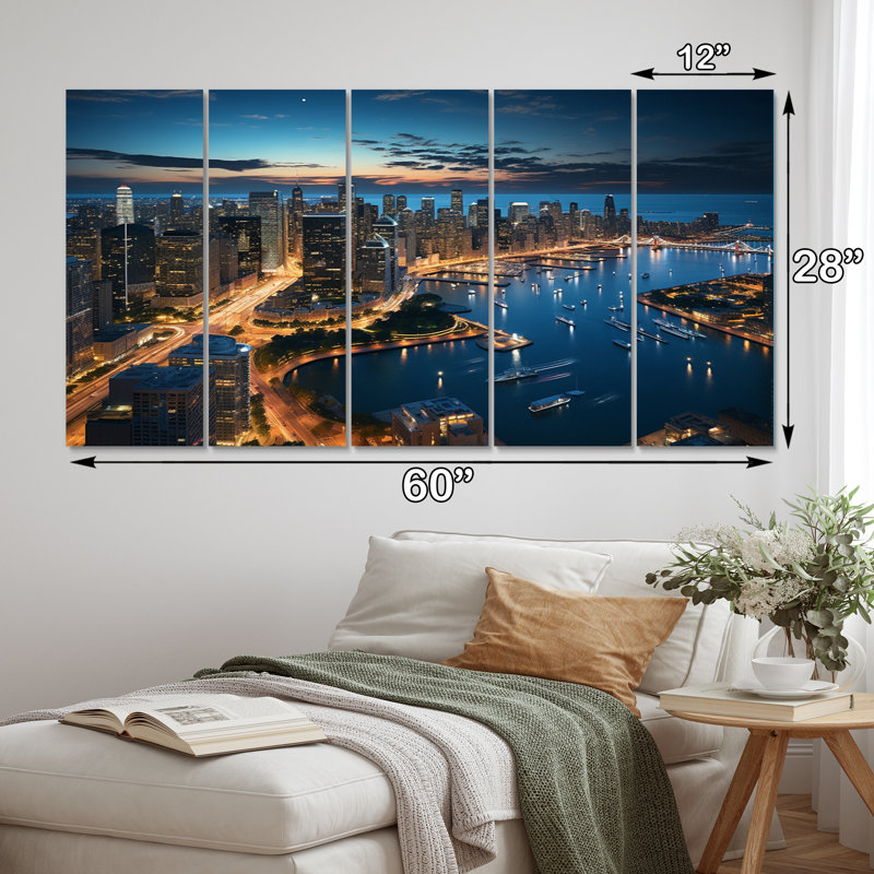 Chicago Beautiful Cityscape I Cities & Countries Wall Decor on Metal