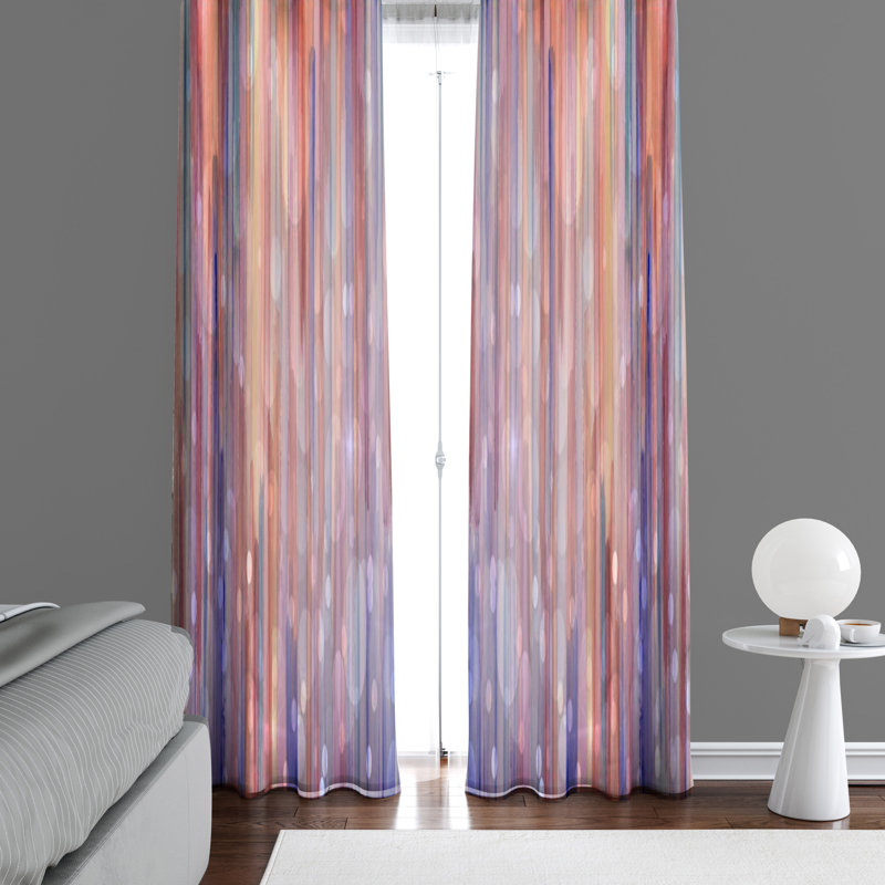 Semi Sheer Curtain Panel Pair, 40" W x 61" L