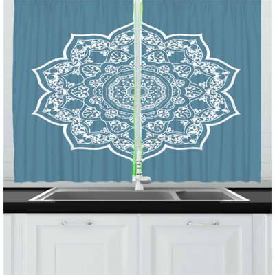 Floral Pointed Kitchen Curtain