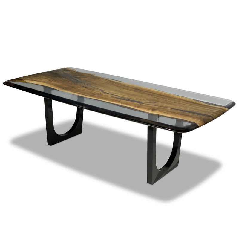Carna Walnut Wood Dining Table, 48" W x 108.3" L 