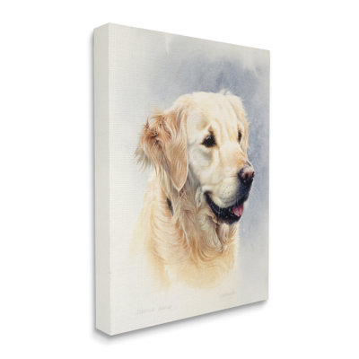 Golden Retriever, portrait souriant sur toile