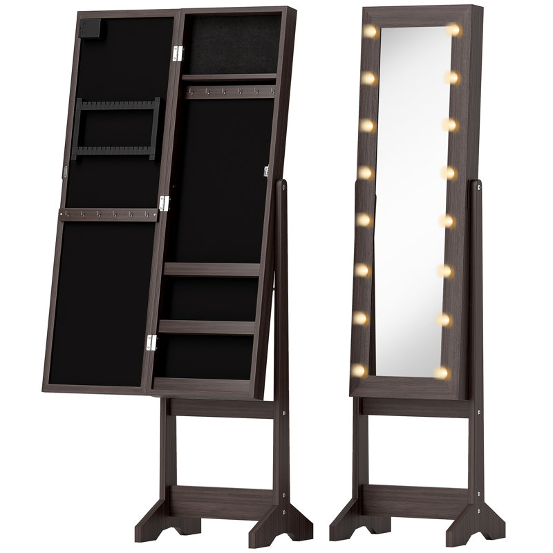 Freestanding Jewelry Armoire, Dark Brown