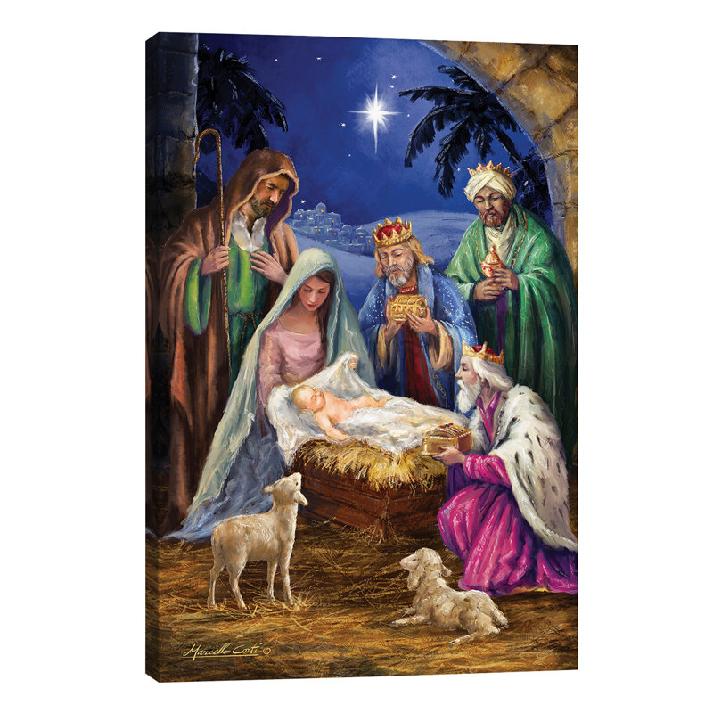 Holy Family With Three Kings by Marcello Corti - Wrapped Canvas Print, 66.04 cm H x 45.72 cm W x 1.91 cm D