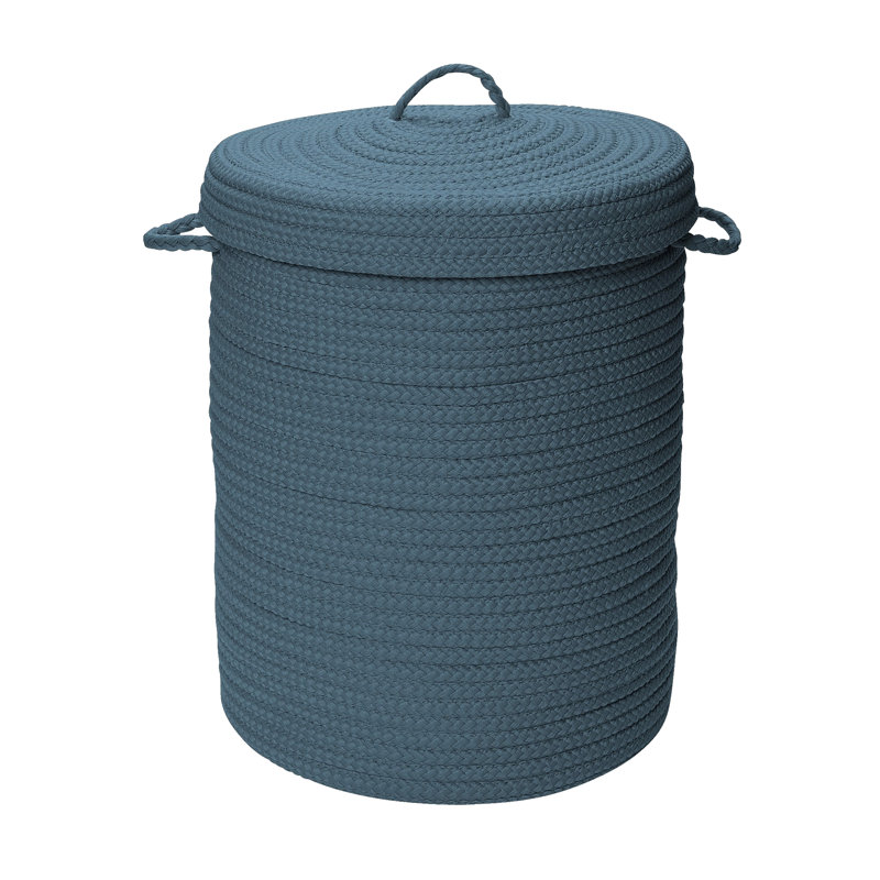 Panier à linge Manor, Grand format : H 30 po x l 18 po x P 18 po, Bleu lac texturé