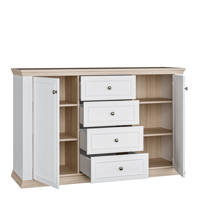 Pontypool 148.6cm Sideboard, White/Oak