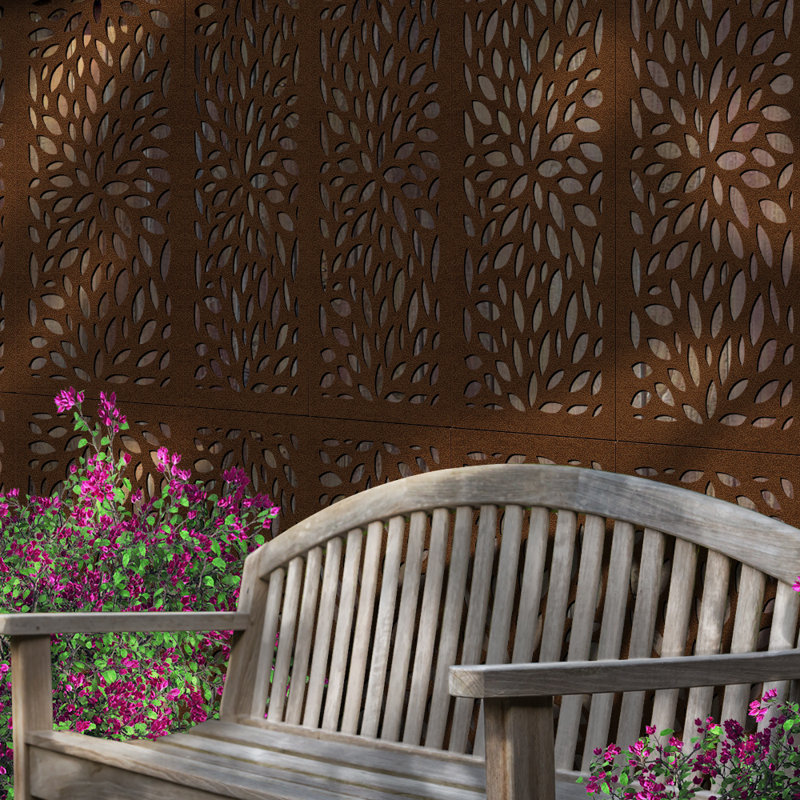 Espresso Brown Floral Recycled Polymer Privacy Panel