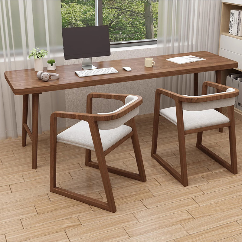 Bureau rectangulaire en bois massif noyer, H 29,53 po x l 62,99 po x P 23,62 po