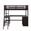Lit mezzanine simple avec tablettes et bureau-850705731