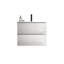 Meuble-lavabo mural blanc brillant de 24 po avec lavabo en céramique et un trou de robinet, grand meuble-lavabo flottant de rangement pour salle de bain moderne, pré-assemblé-1296398440
